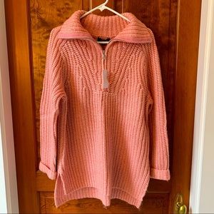 Ann Taylor bulky knit pink sweater size medium NWT